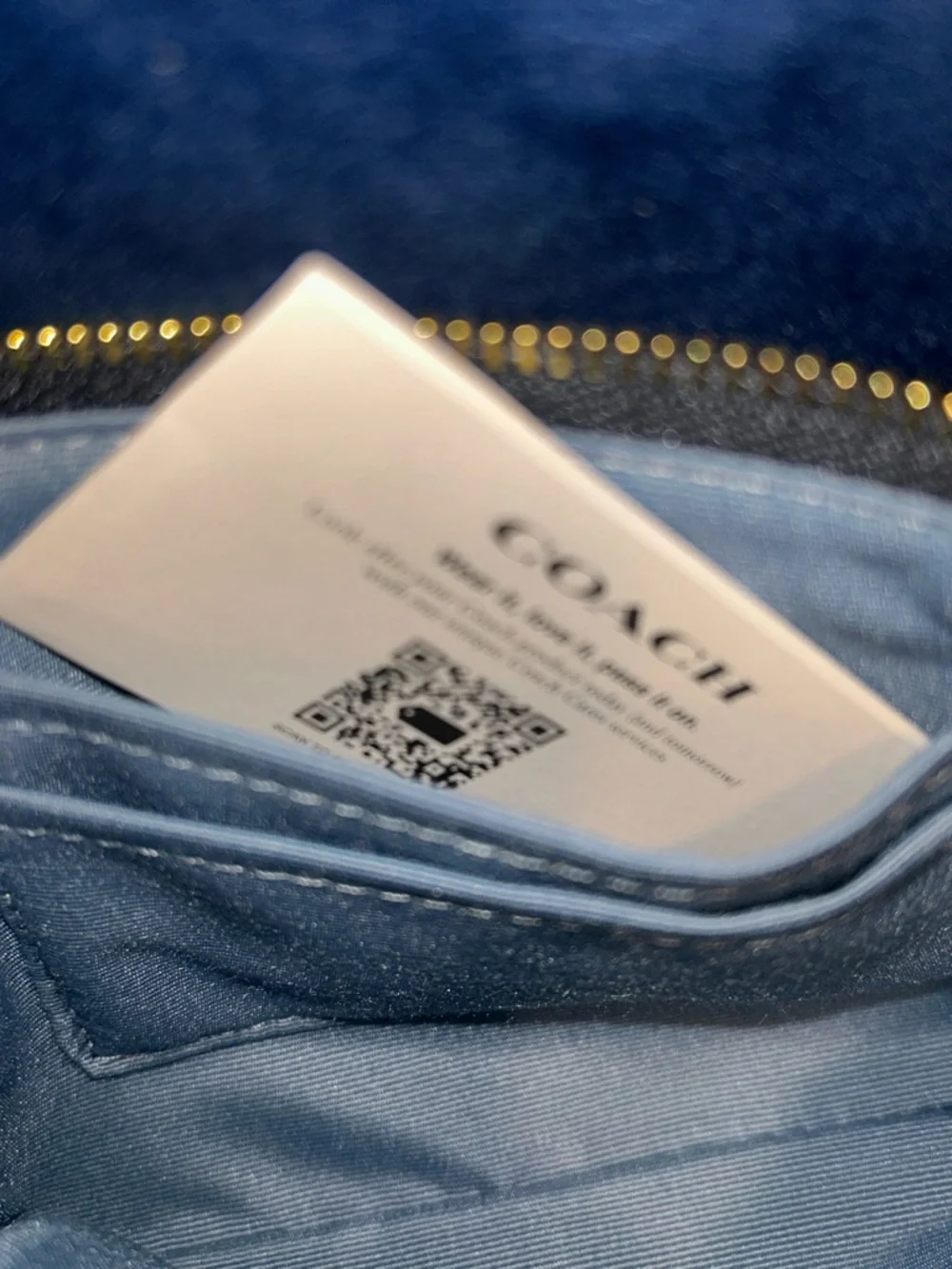 Coach Monogram Wristlet - Blue & Brown - Picture 9 of 10